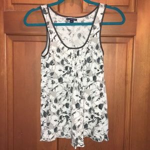 Black, White, and Gray floral sleeveless top